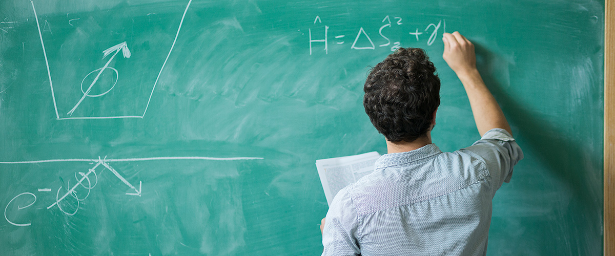 Chalkboard being used by faculty